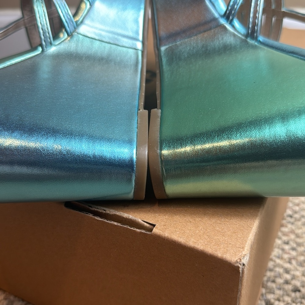 NWOT - Kenneth Cole New York, Celia Platform Wedges, Ocean Blue/Green, 6.5 - Picture 5 of 16